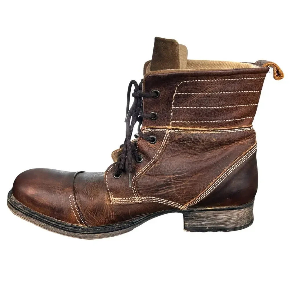Bed Stu Men’s Den Brown Leather Lace Up Chukka Boots Size US 12